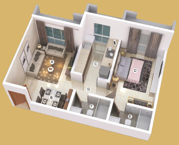 A Wing Flat No.3 1BHK